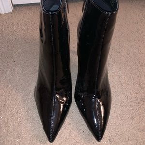 Patent leather ankle boots